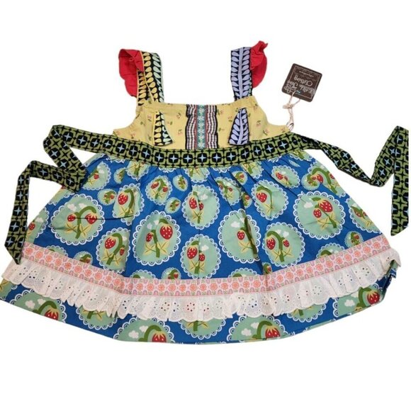 Matilda Jane size 4 Love Bug Strawberry Knot Top Wonderful Parade - Picture 2 of 9